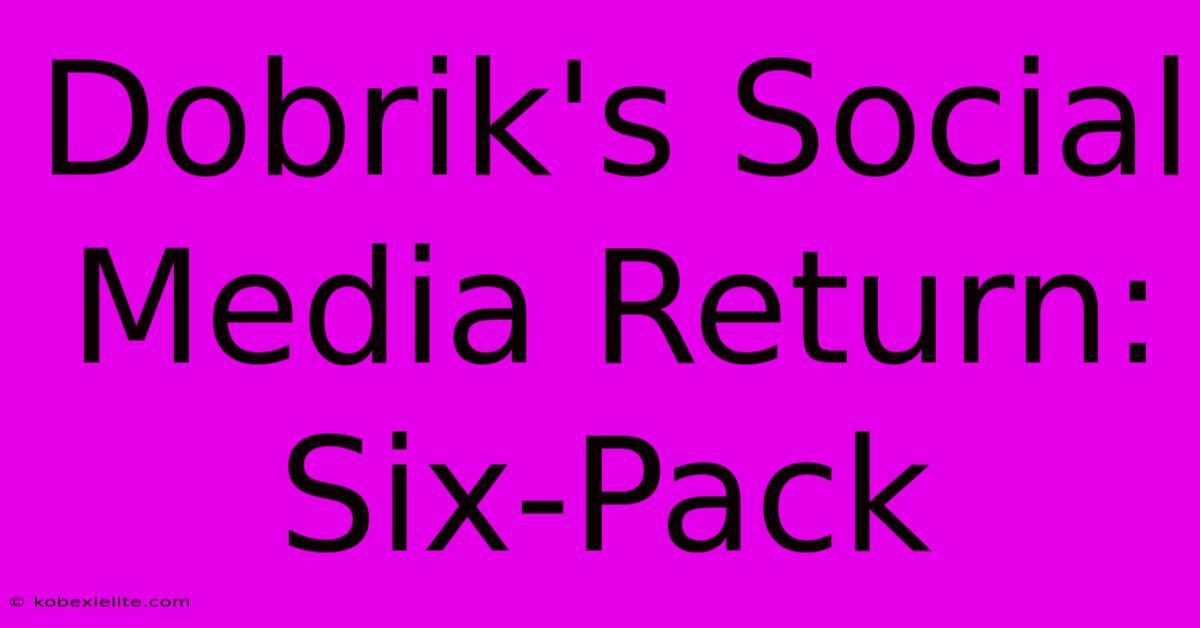 Dobrik's Social Media Return: Six-Pack