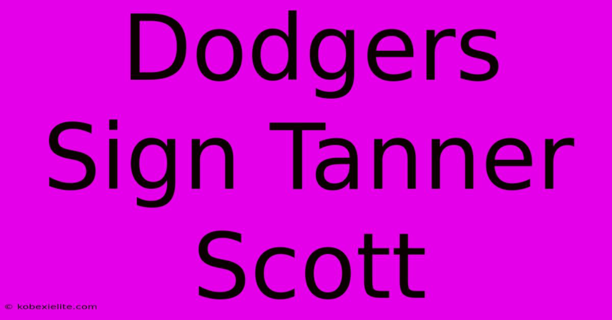 Dodgers Sign Tanner Scott