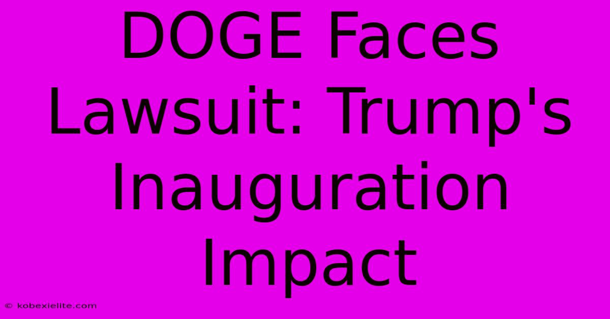 DOGE Faces Lawsuit: Trump's Inauguration Impact