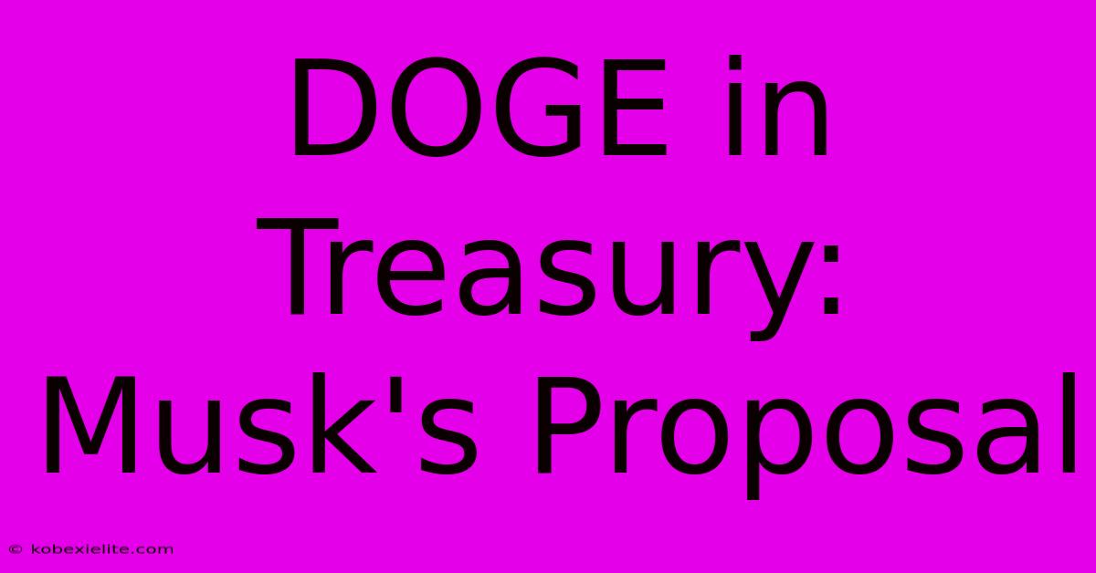 DOGE In Treasury: Musk's Proposal