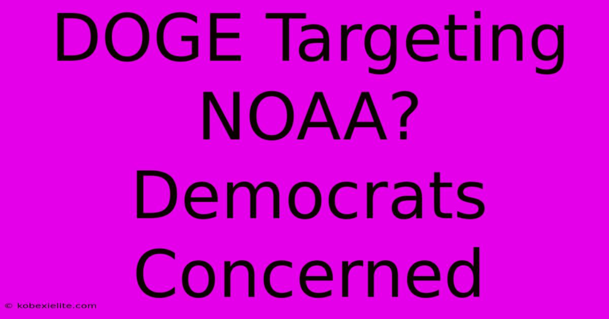 DOGE Targeting NOAA? Democrats Concerned