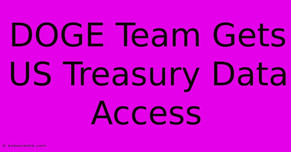 DOGE Team Gets US Treasury Data Access