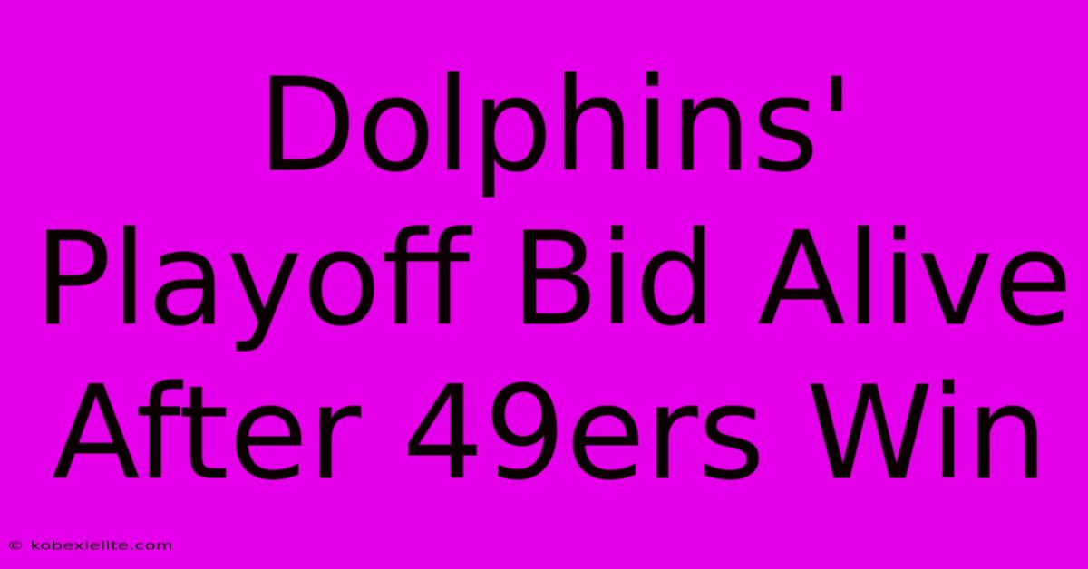 Dolphins' Playoff Bid Alive After 49ers Win