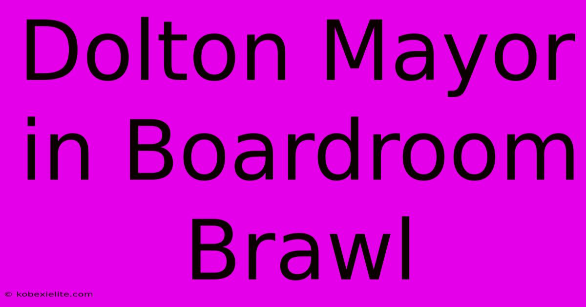 Dolton Mayor In Boardroom Brawl