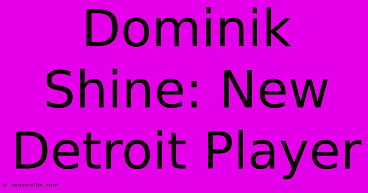 Dominik Shine: New Detroit Player