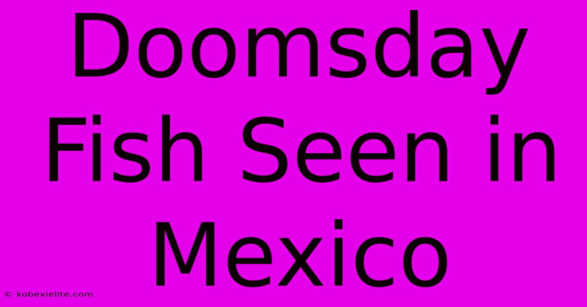 Doomsday Fish Seen In Mexico