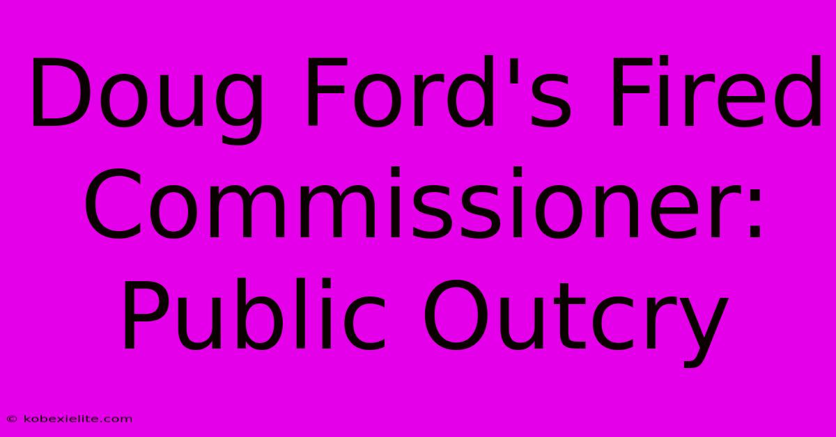 Doug Ford's Fired Commissioner: Public Outcry