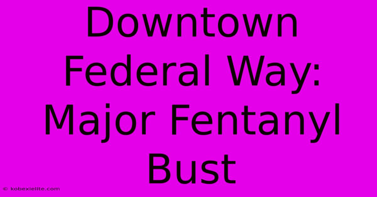 Downtown Federal Way: Major Fentanyl Bust