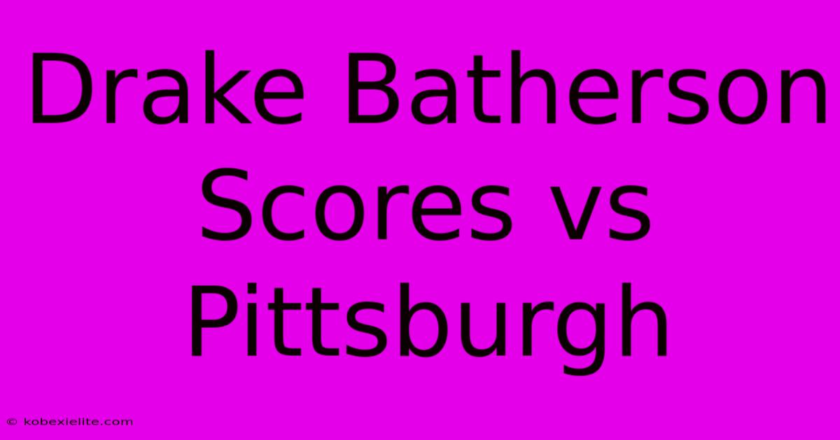 Drake Batherson Scores Vs Pittsburgh