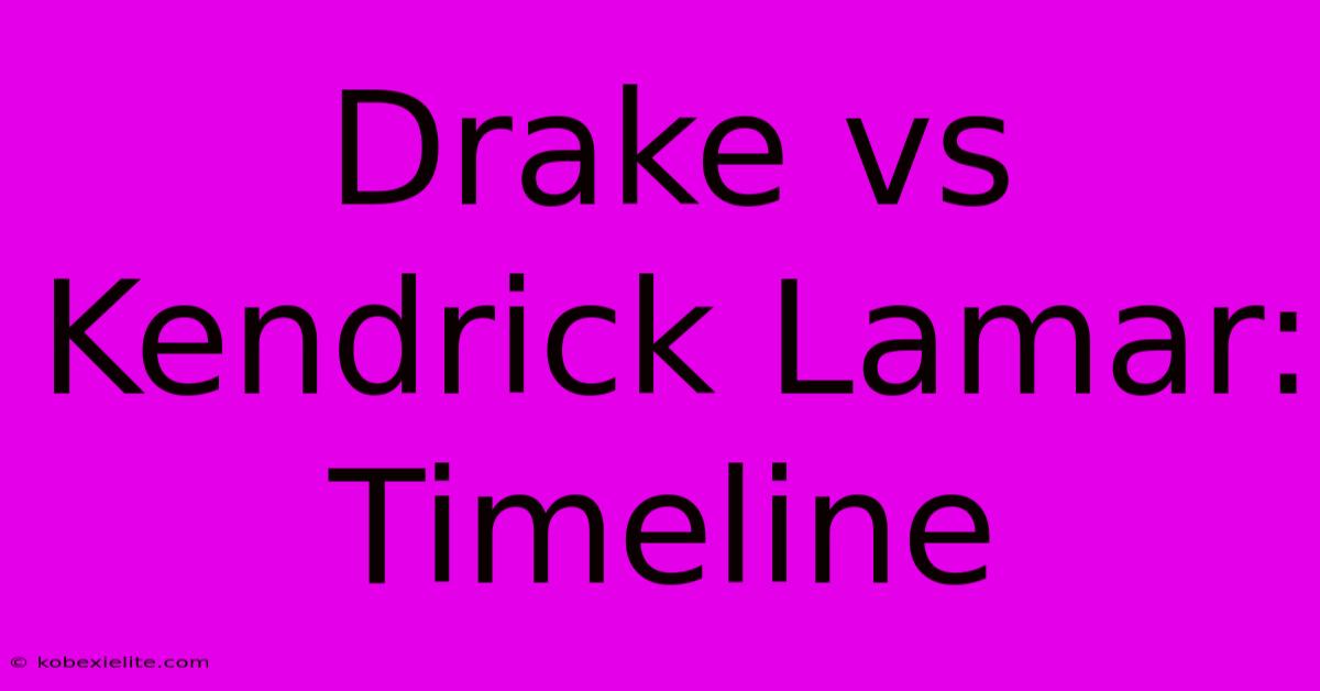 Drake Vs Kendrick Lamar: Timeline