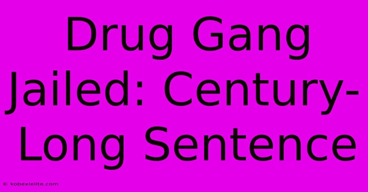 Drug Gang Jailed: Century-Long Sentence