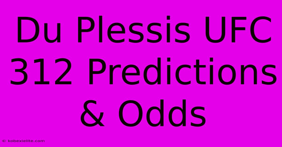 Du Plessis UFC 312 Predictions & Odds