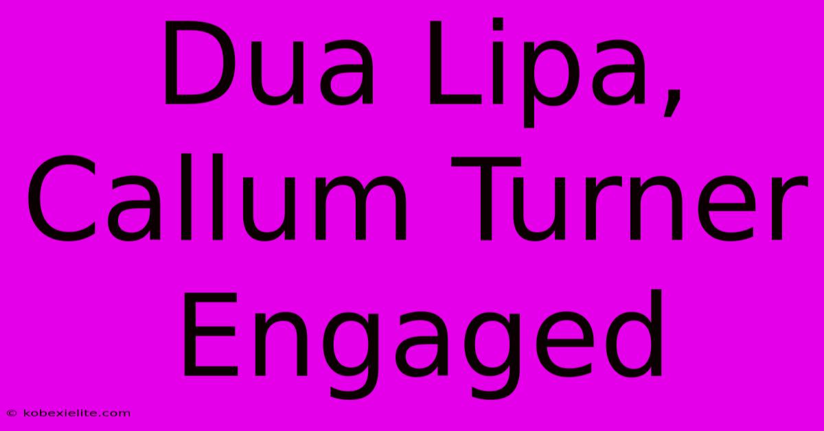 Dua Lipa, Callum Turner Engaged