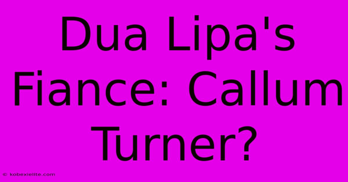 Dua Lipa's Fiance: Callum Turner?