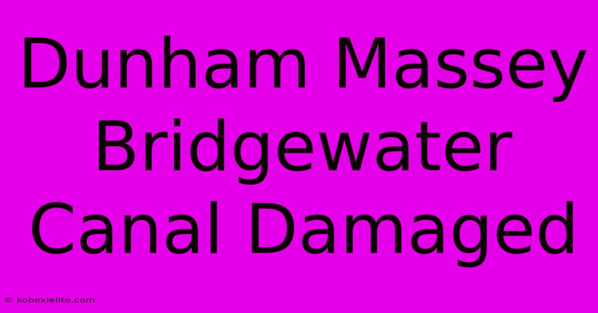 Dunham Massey Bridgewater Canal Damaged