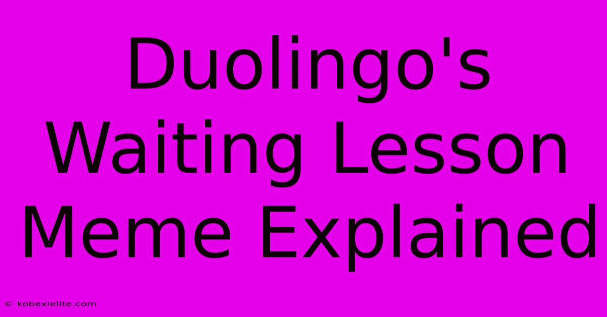 Duolingo's Waiting Lesson Meme Explained