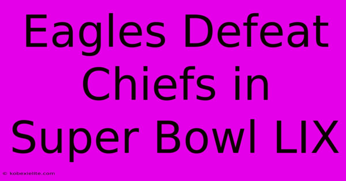 Eagles Defeat Chiefs In Super Bowl LIX