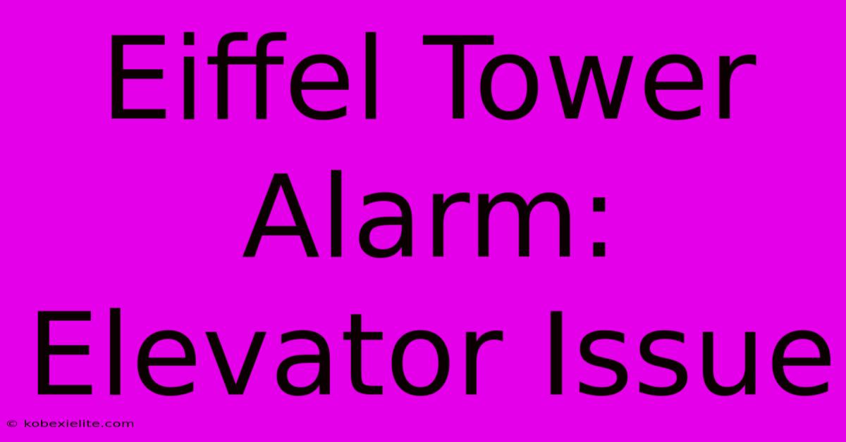 Eiffel Tower Alarm: Elevator Issue