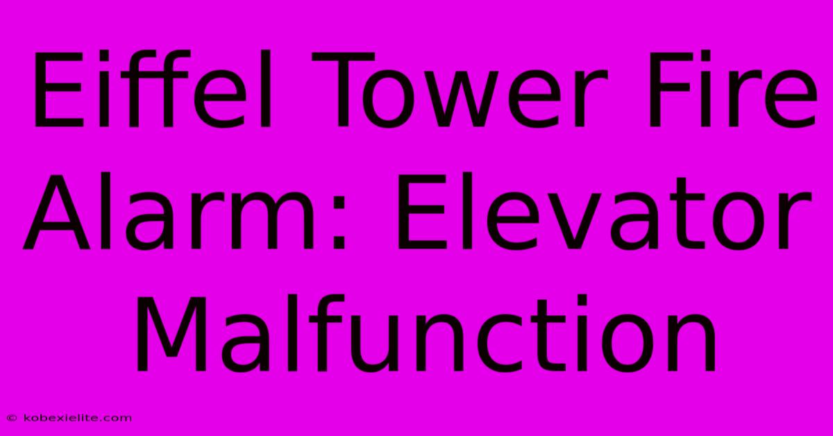 Eiffel Tower Fire Alarm: Elevator Malfunction