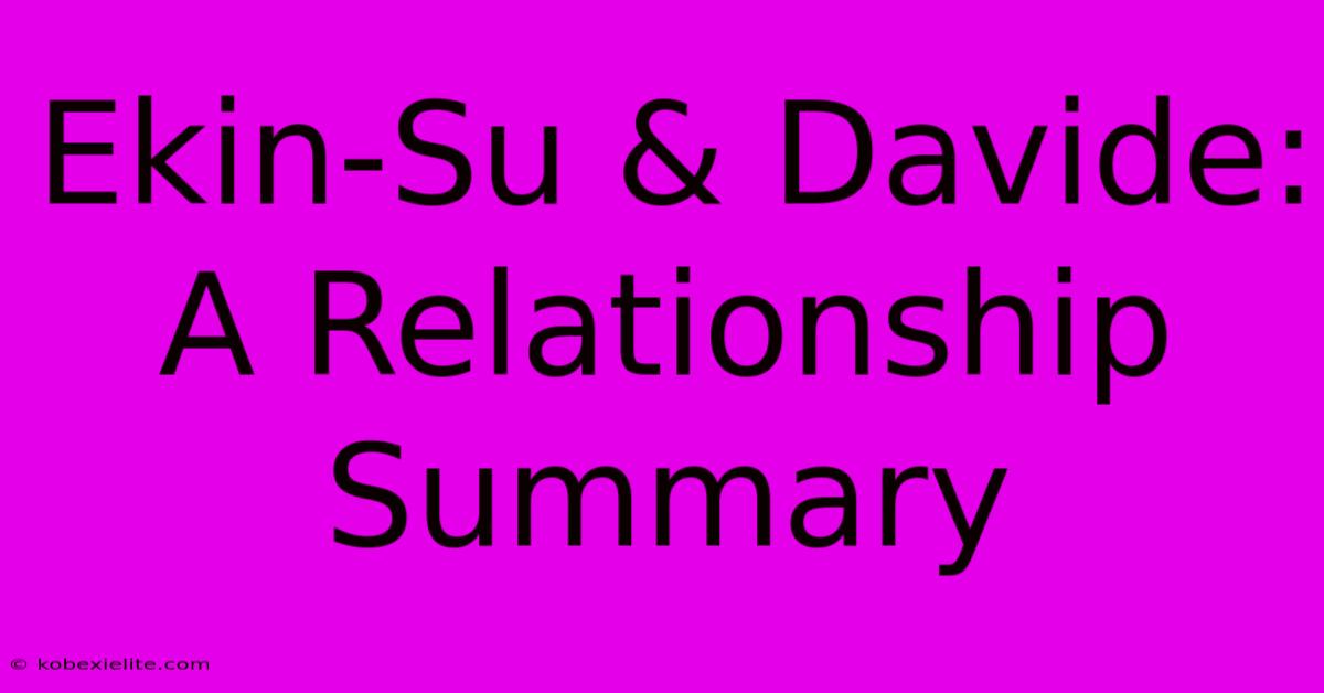 Ekin-Su & Davide: A Relationship Summary