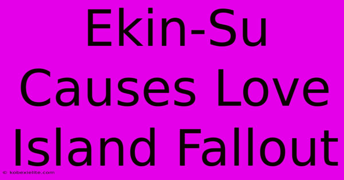 Ekin-Su Causes Love Island Fallout