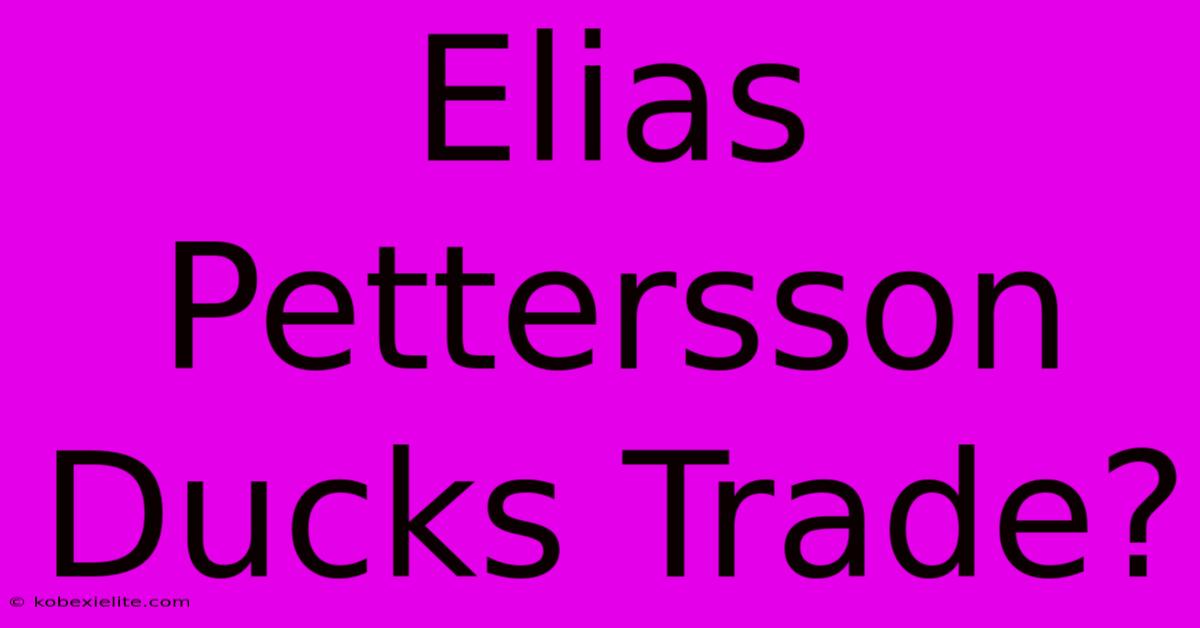 Elias Pettersson Ducks Trade?