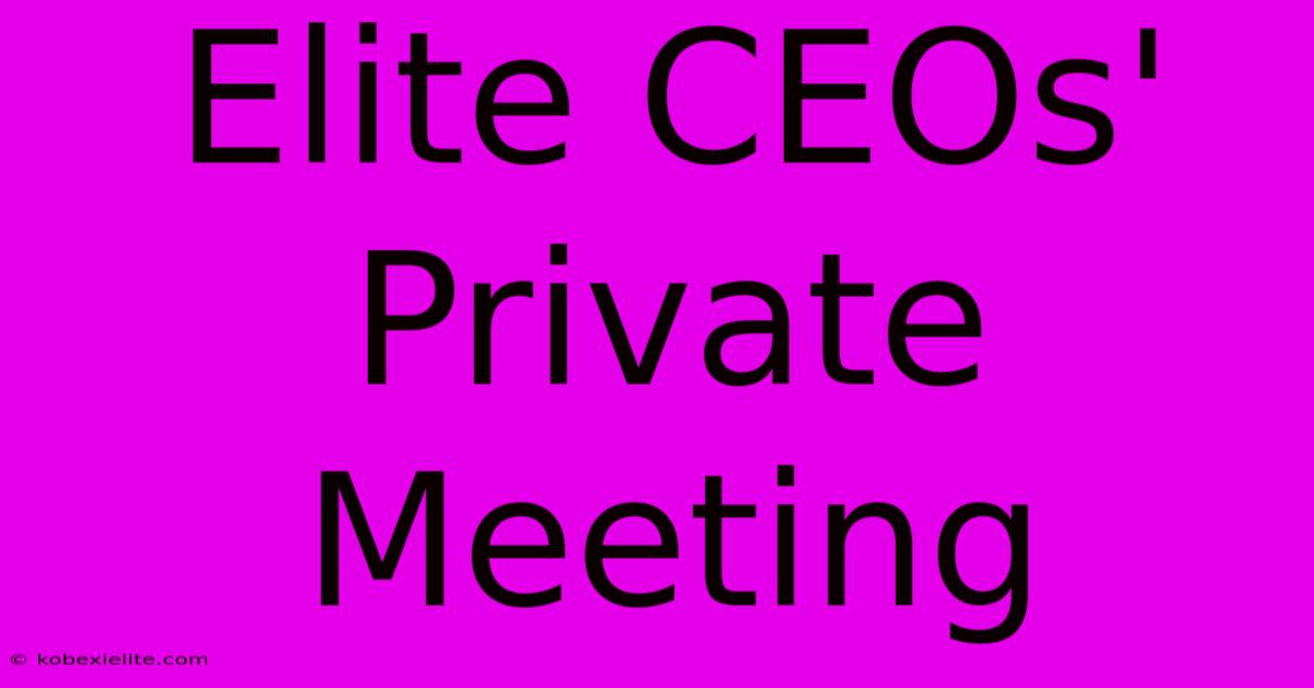 Elite CEOs' Private Meeting