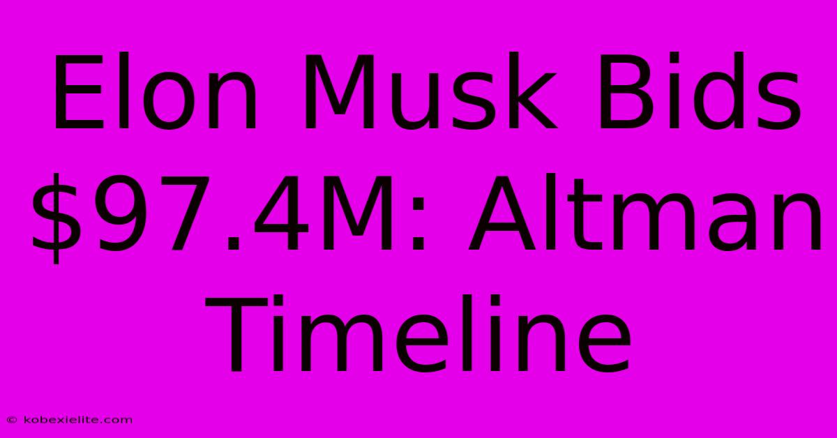 Elon Musk Bids $97.4M: Altman Timeline