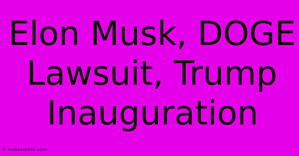 Elon Musk, DOGE Lawsuit, Trump Inauguration