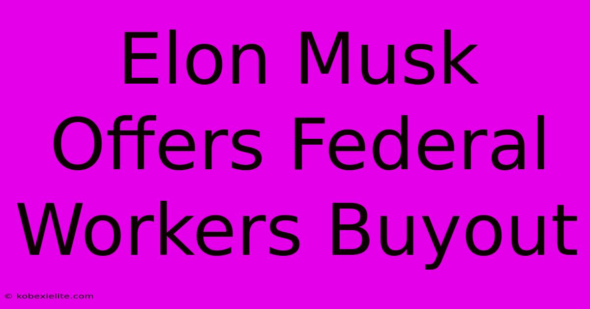 Elon Musk Offers Federal Workers Buyout