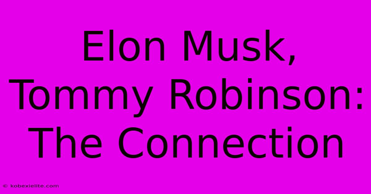 Elon Musk, Tommy Robinson: The Connection