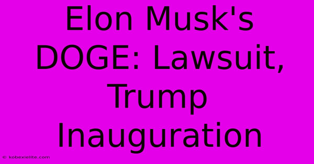 Elon Musk's DOGE: Lawsuit, Trump Inauguration