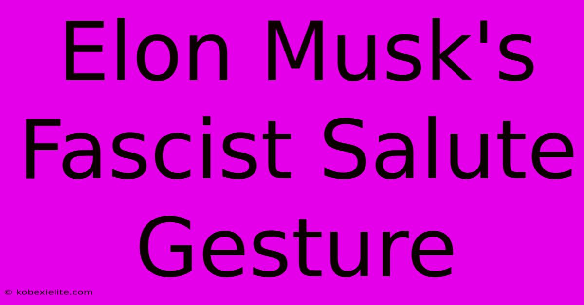 Elon Musk's Fascist Salute Gesture