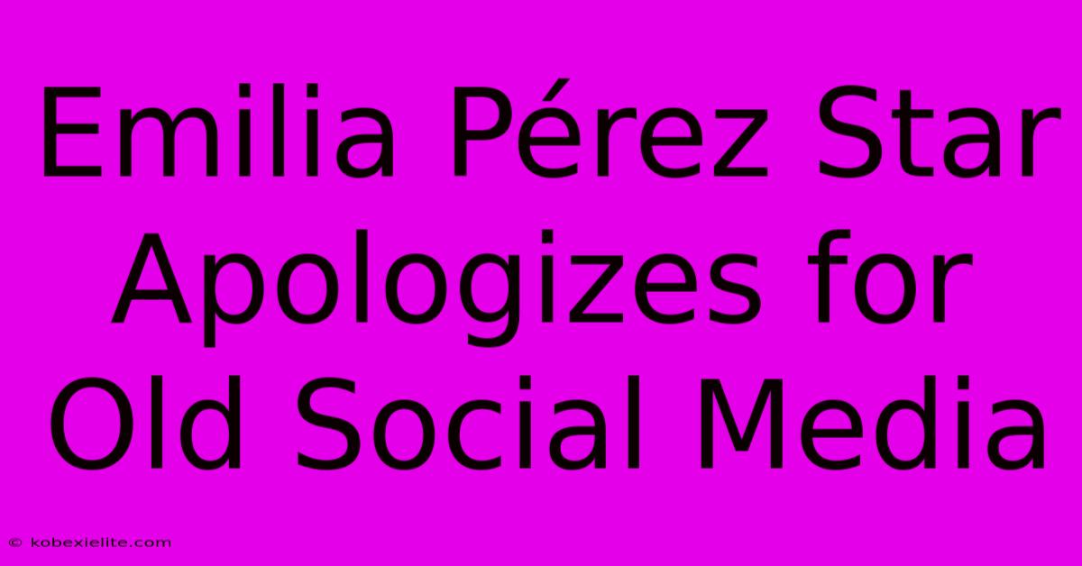 Emilia Pérez Star Apologizes For Old Social Media