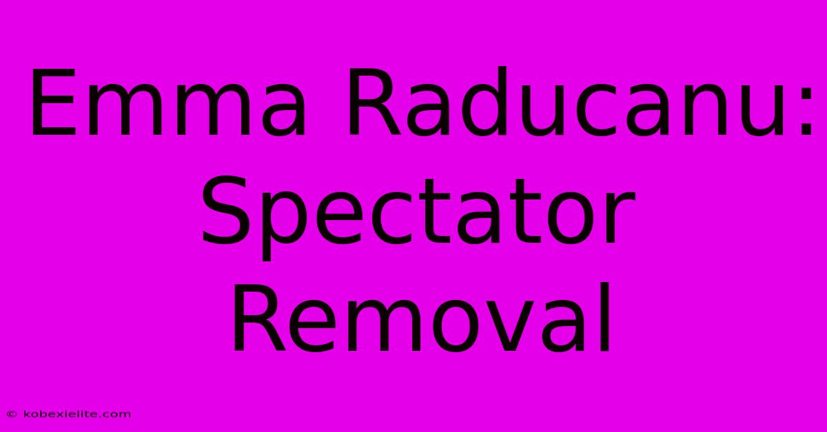 Emma Raducanu: Spectator Removal