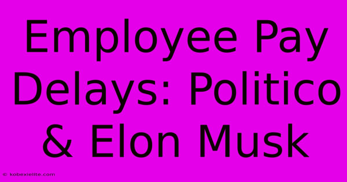 Employee Pay Delays: Politico & Elon Musk