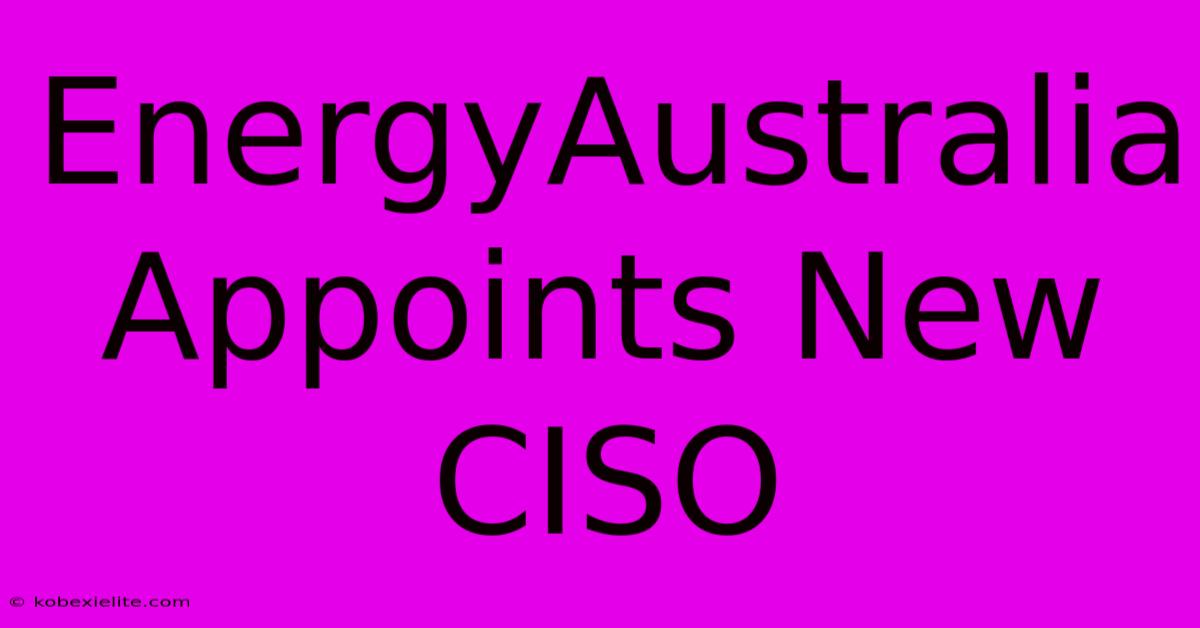 EnergyAustralia Appoints New CISO