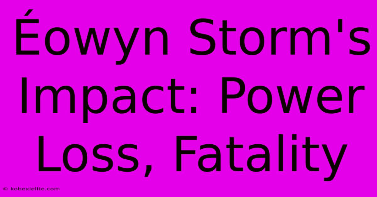 Éowyn Storm's Impact: Power Loss, Fatality