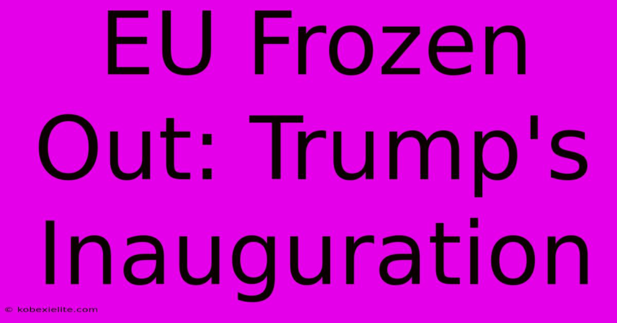 EU Frozen Out: Trump's Inauguration