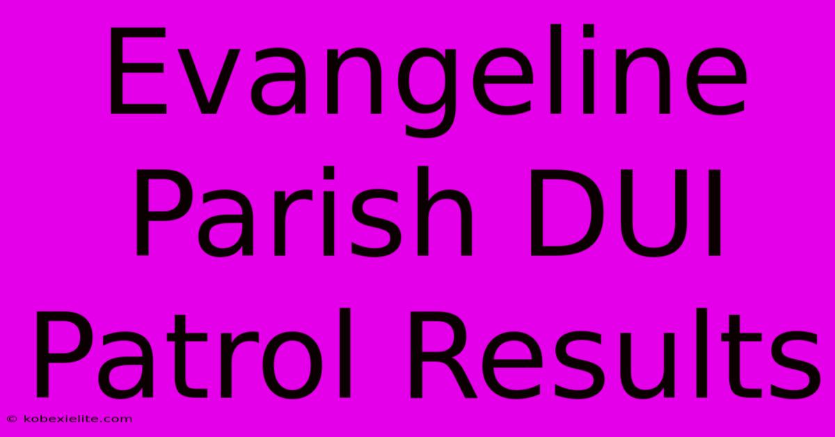 Evangeline Parish DUI Patrol Results