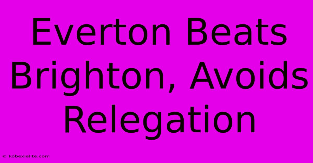 Everton Beats Brighton, Avoids Relegation