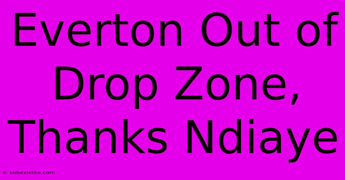 Everton Out Of Drop Zone, Thanks Ndiaye