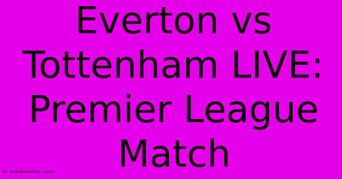 Everton Vs Tottenham LIVE: Premier League Match