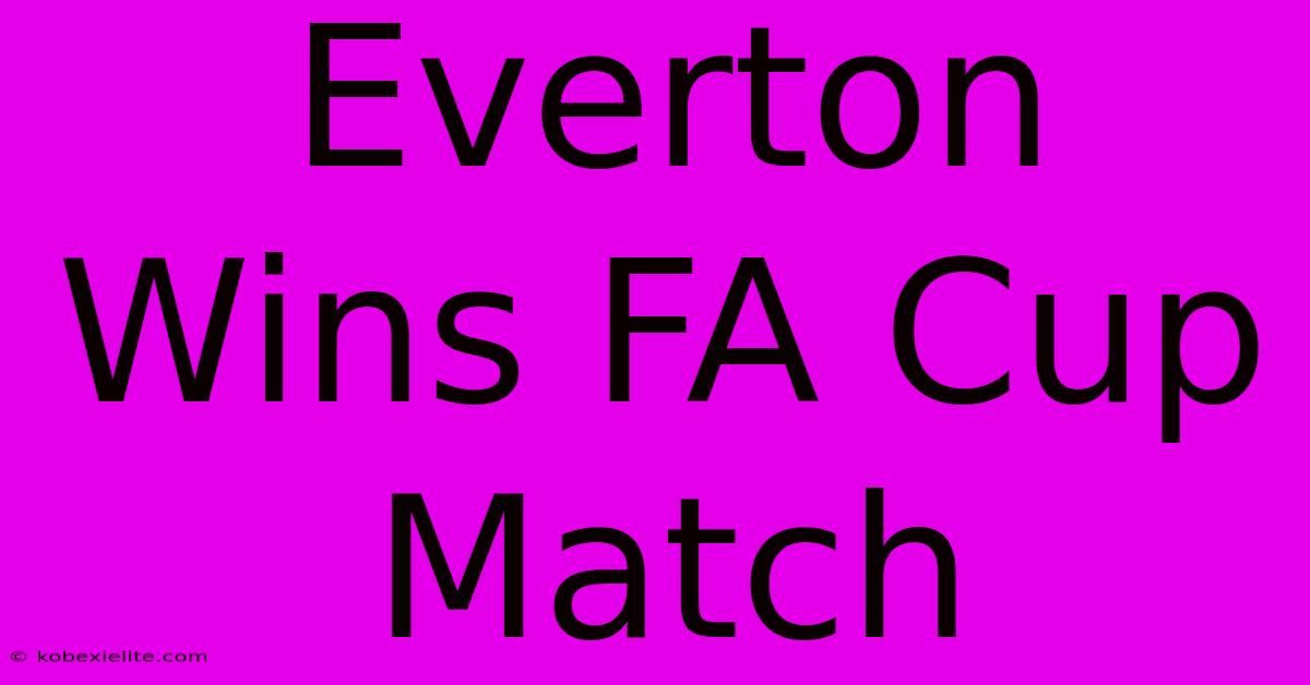 Everton Wins FA Cup Match