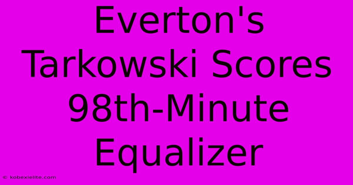 Everton's Tarkowski Scores 98th-Minute Equalizer