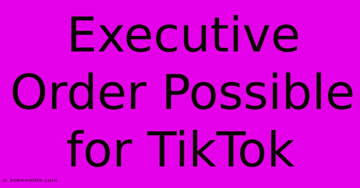 Executive Order Possible For TikTok