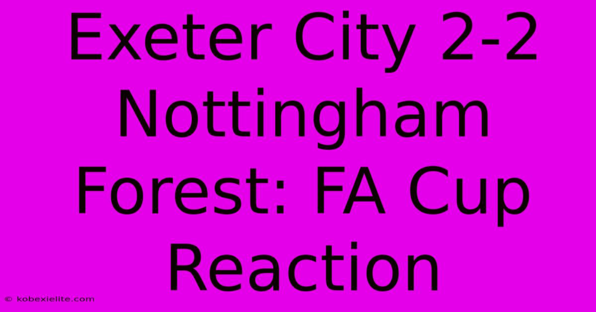 Exeter City 2-2 Nottingham Forest: FA Cup Reaction