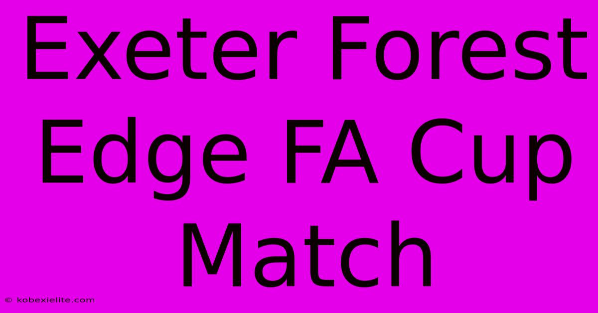 Exeter Forest Edge FA Cup Match