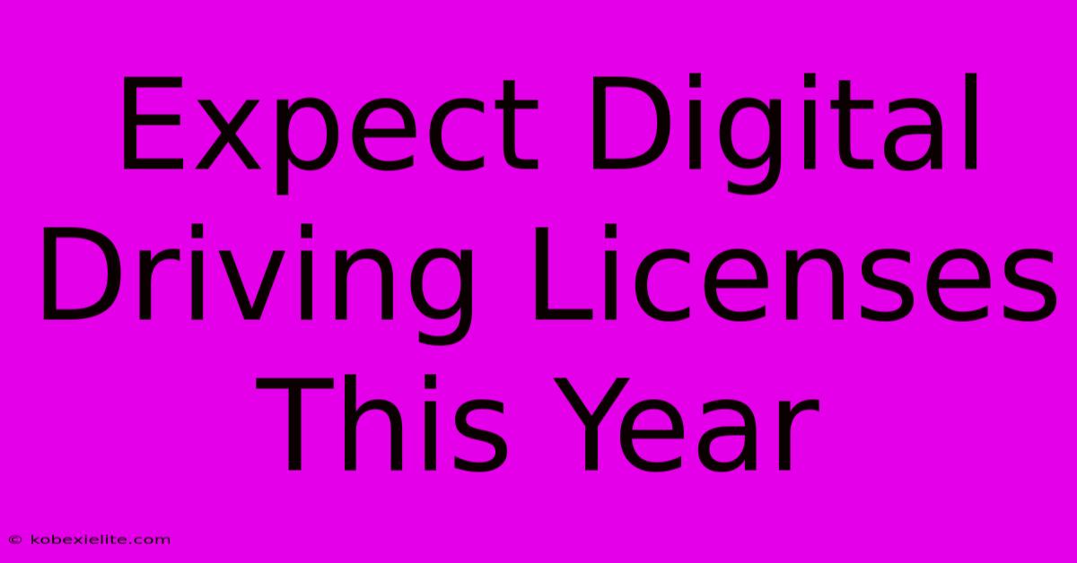 Expect Digital Driving Licenses This Year