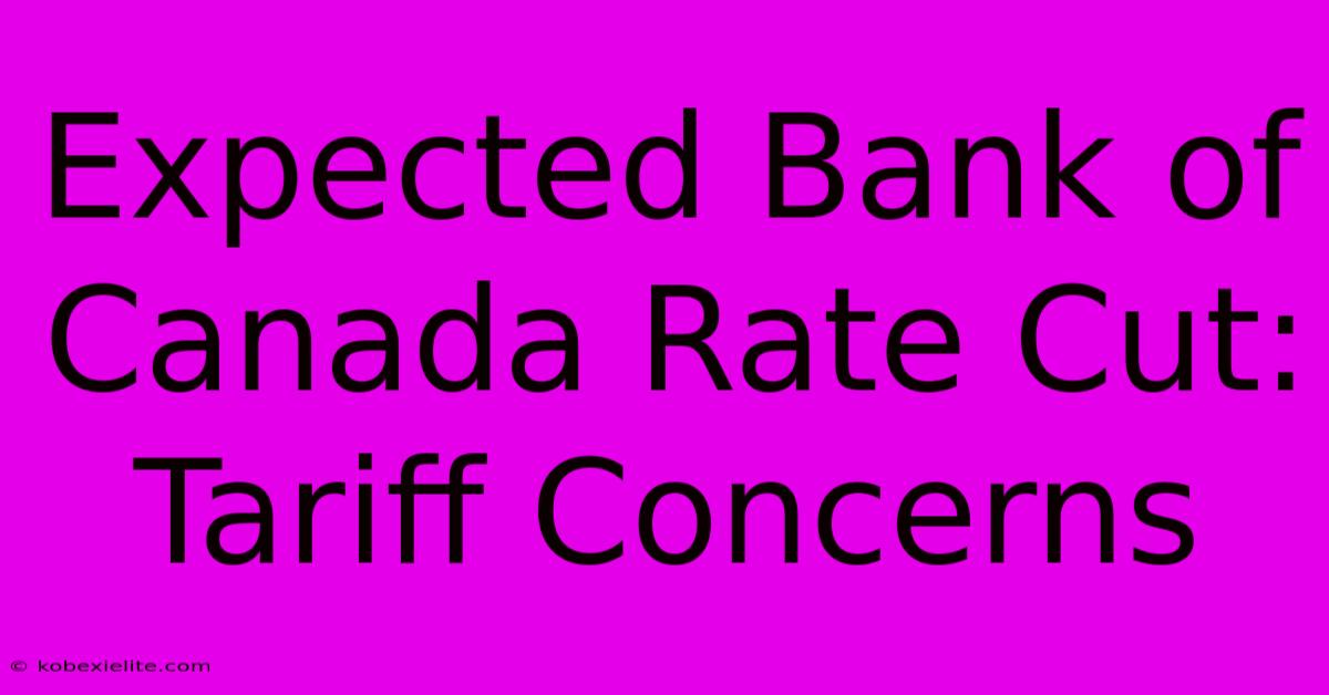 Expected Bank Of Canada Rate Cut: Tariff Concerns